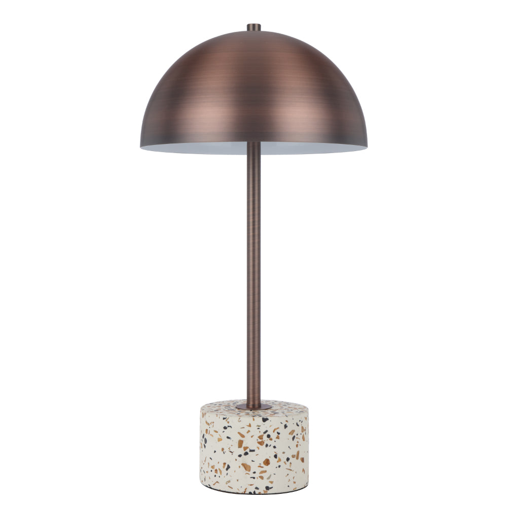 DOMEZ TABLE LAMP WHITE TERRAZZO BRONZE