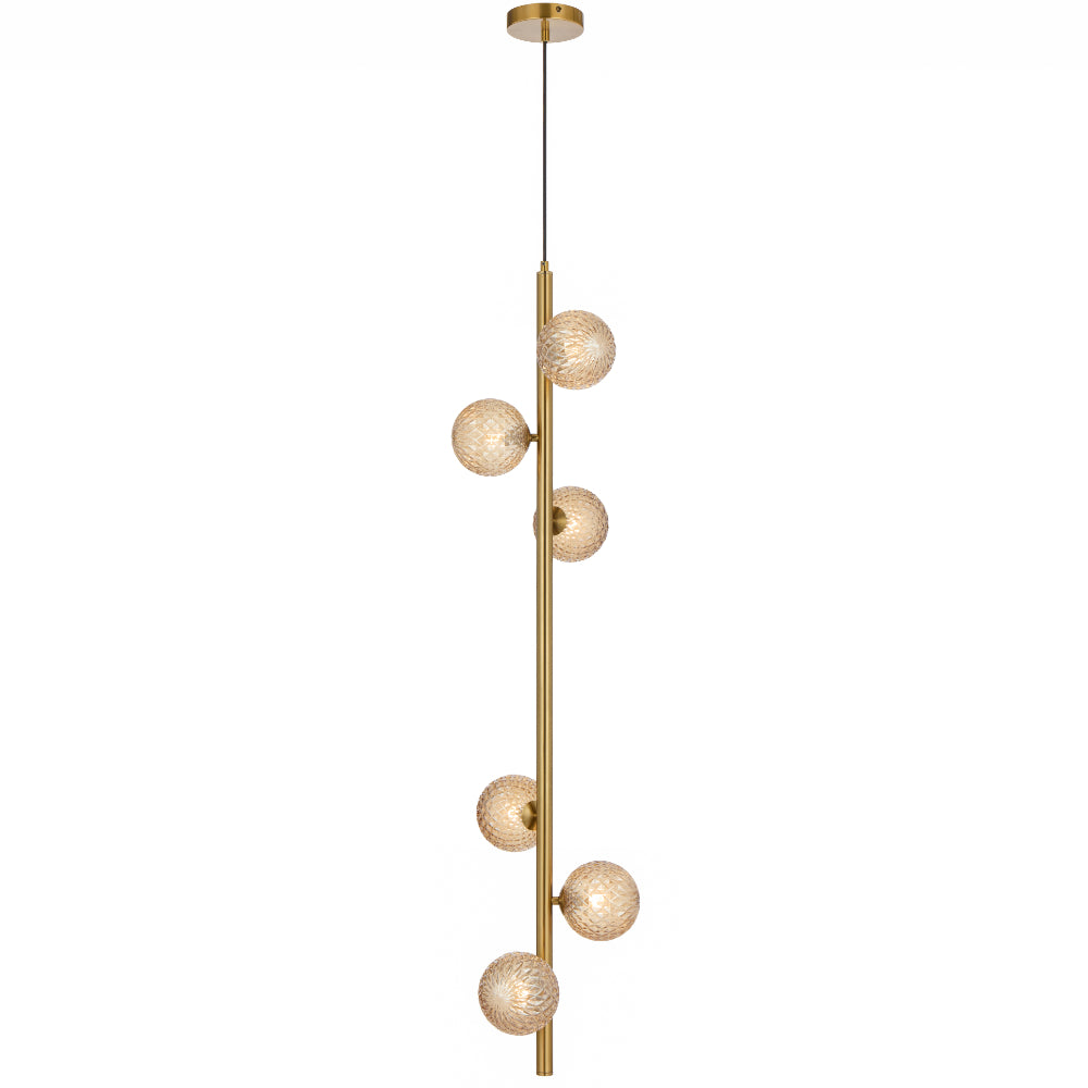 ELSON 6 LIGHT PENDANT ANTIQUE GOLD