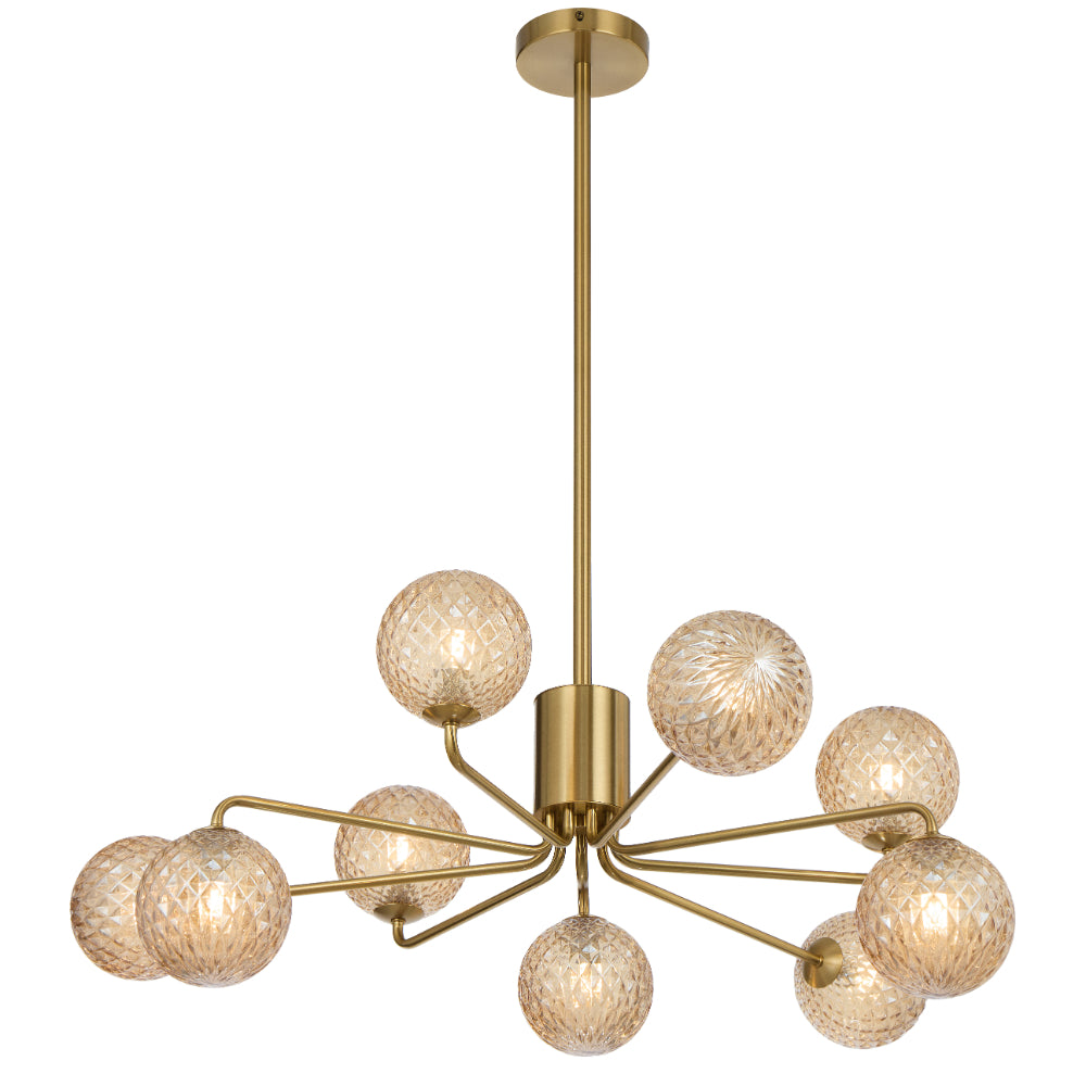 FELTON 9 LIGHT PENDANT ANTIQUE GOLD