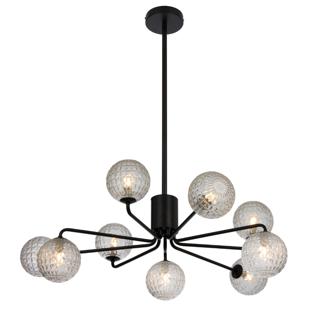 FELTON 9 LIGHT PENDANT BLACK