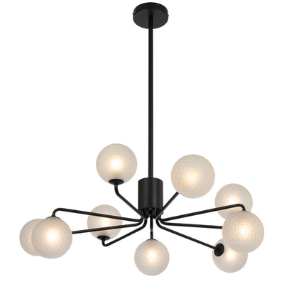 FELTON 9 LIGHT PENDANT BLACK