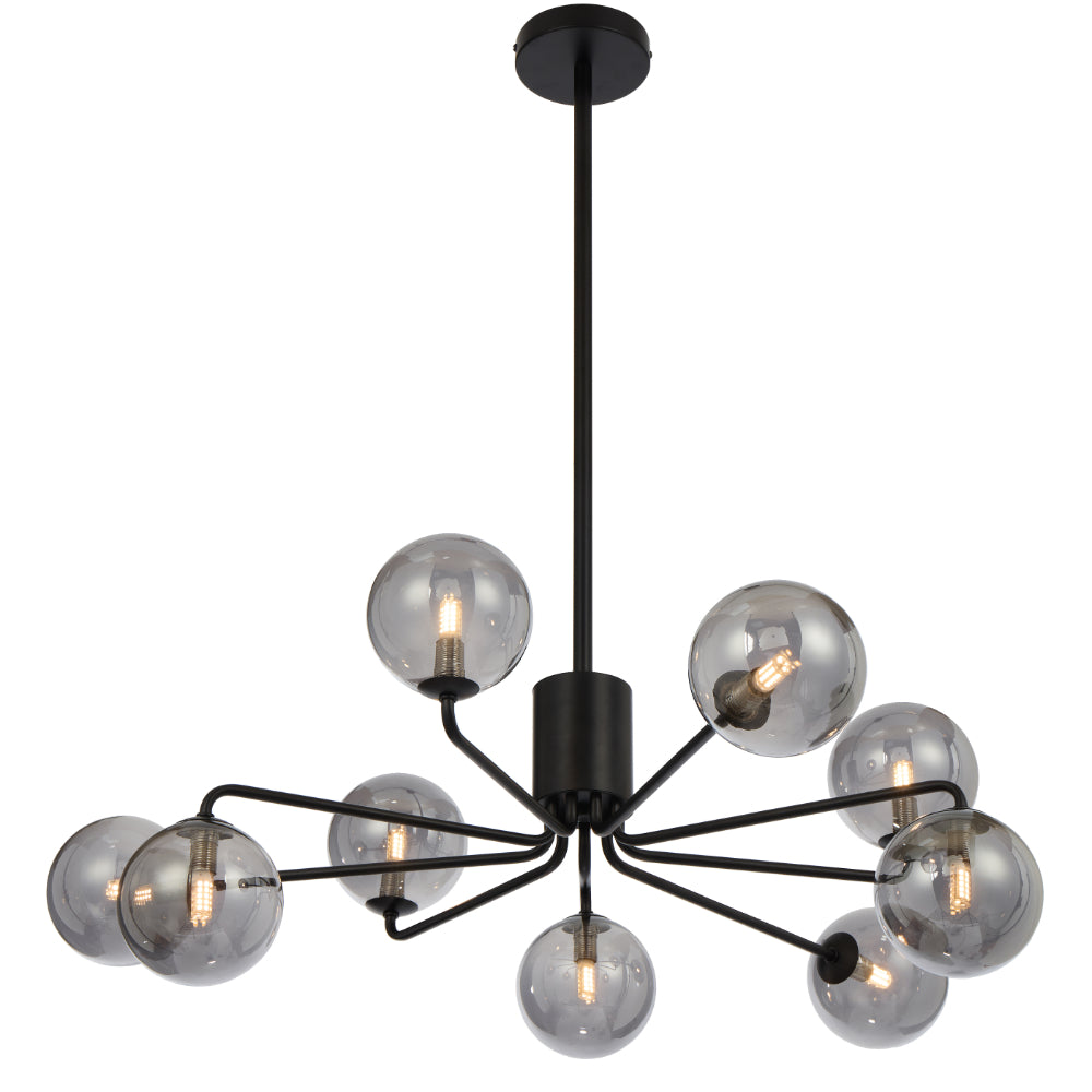 FELTON 9 LIGHT PENDANT BLACK