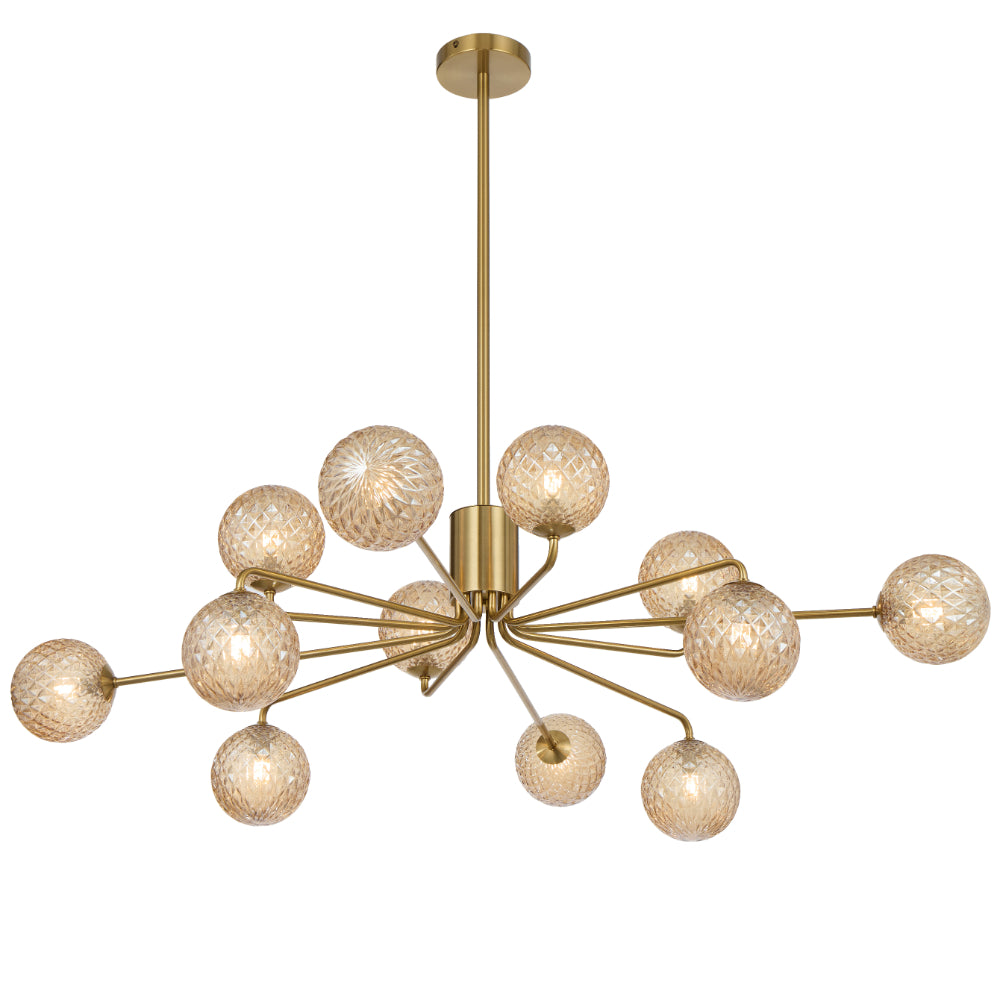 FELTON 12 LIGHT PENDANT ANTIQUE GOLD