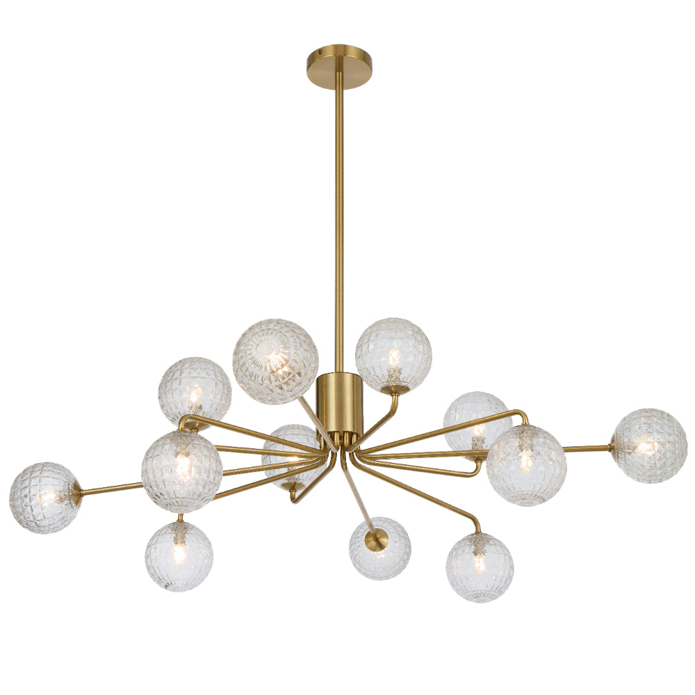 FELTON 12 LIGHT PENDANT ANTIQUE GOLD