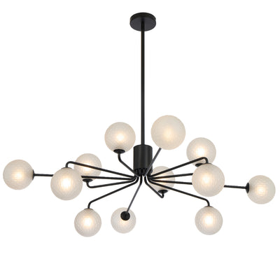 FELTON 12 LIGHT PENDANT BLACK