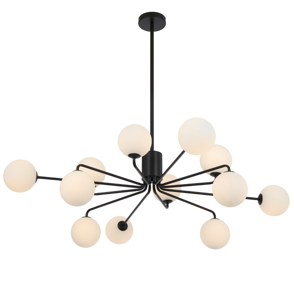 FELTON 12 LIGHT PENDANT BLACK