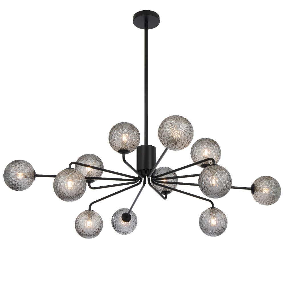 FELTON 12 LIGHT PENDANT BLACK