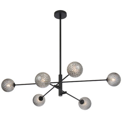 GASTON 6 LIGHT PENDANT BLACK