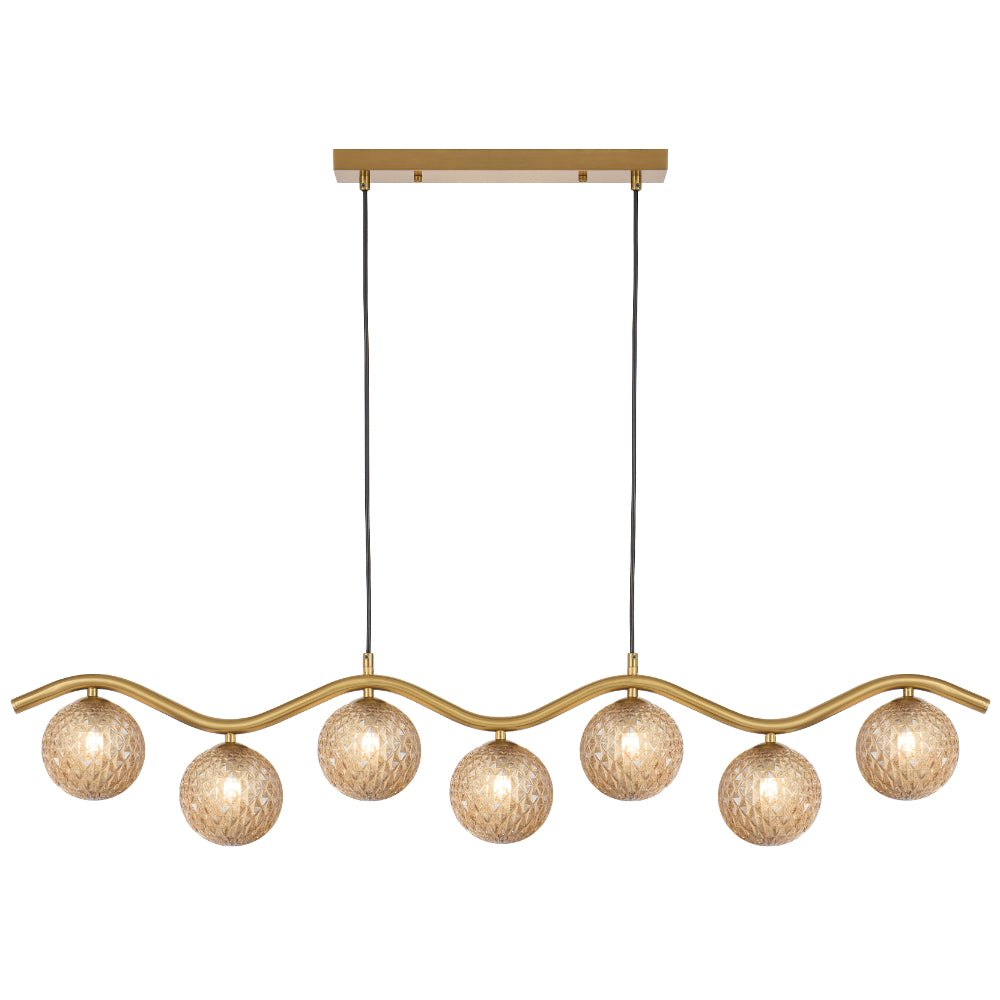 ORTON 7 LIGHT PENDANT ANTIQUE GOLD