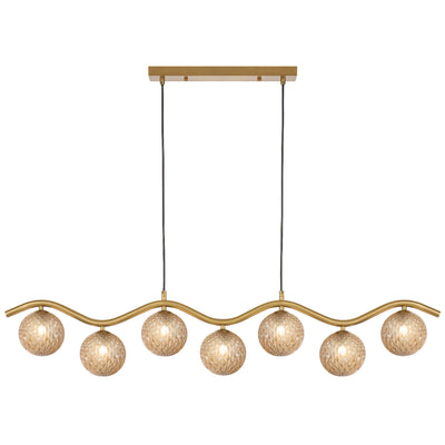 ORTON 7 LIGHT PENDANT ANTIQUE GOLD