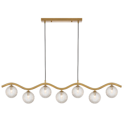 ORTON 7 LIGHT PENDANT ANTIQUE GOLD