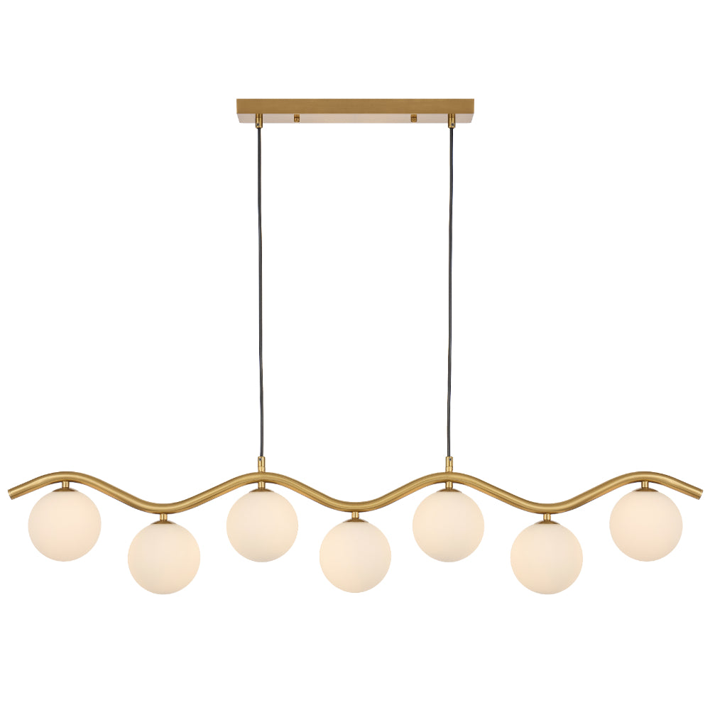 ORTON 7 LIGHT PENDANT ANTIQUE GOLD