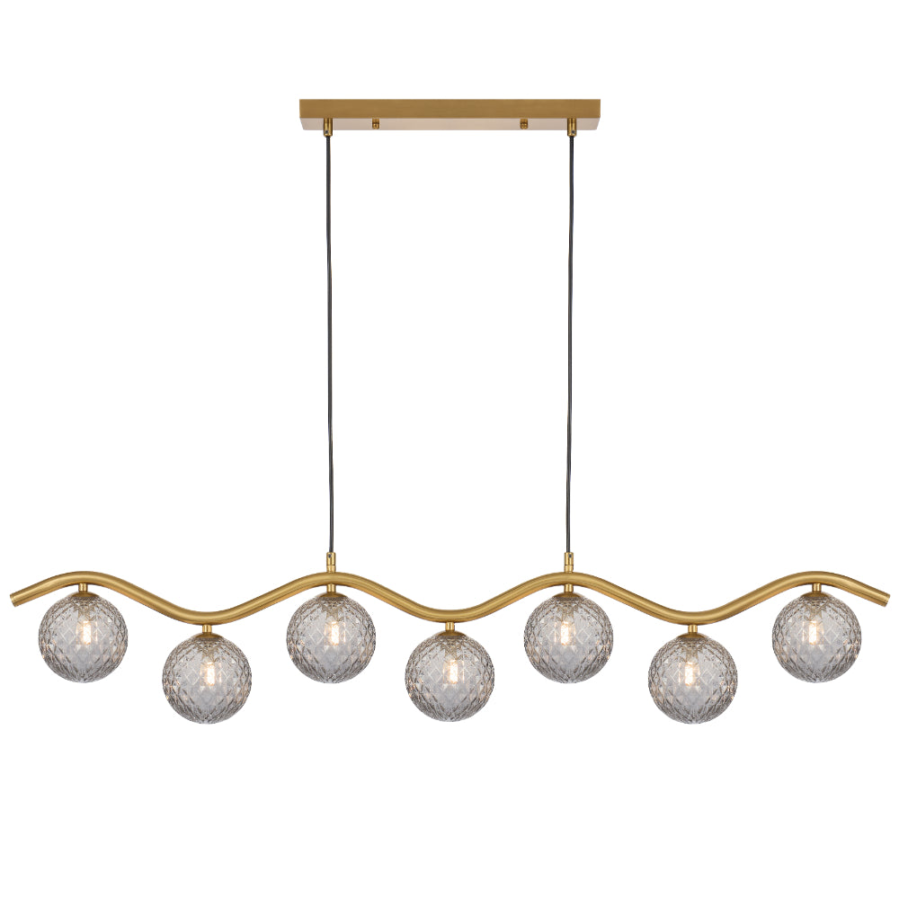 ORTON 7 LIGHT PENDANT ANTIQUE GOLD