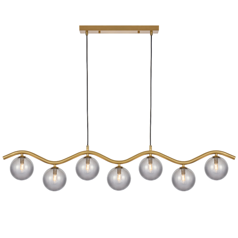 ORTON 7 LIGHT PENDANT ANTIQUE GOLD