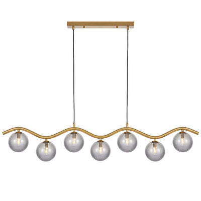 ORTON 7 LIGHT PENDANT ANTIQUE GOLD