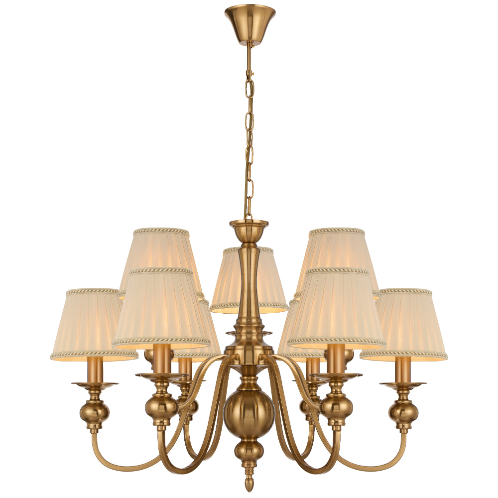 SIEDEL 9 LIGHT PENDANT W/SHADE